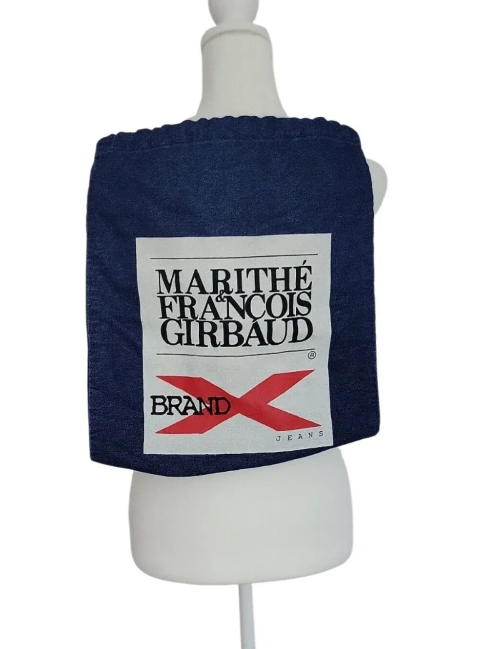 Marithé Francois Girbaud Vintage 90's Denim Sack Backpack 14